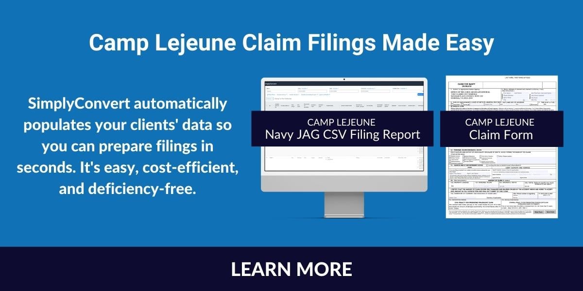 Camp Lejeune claim filings made easy