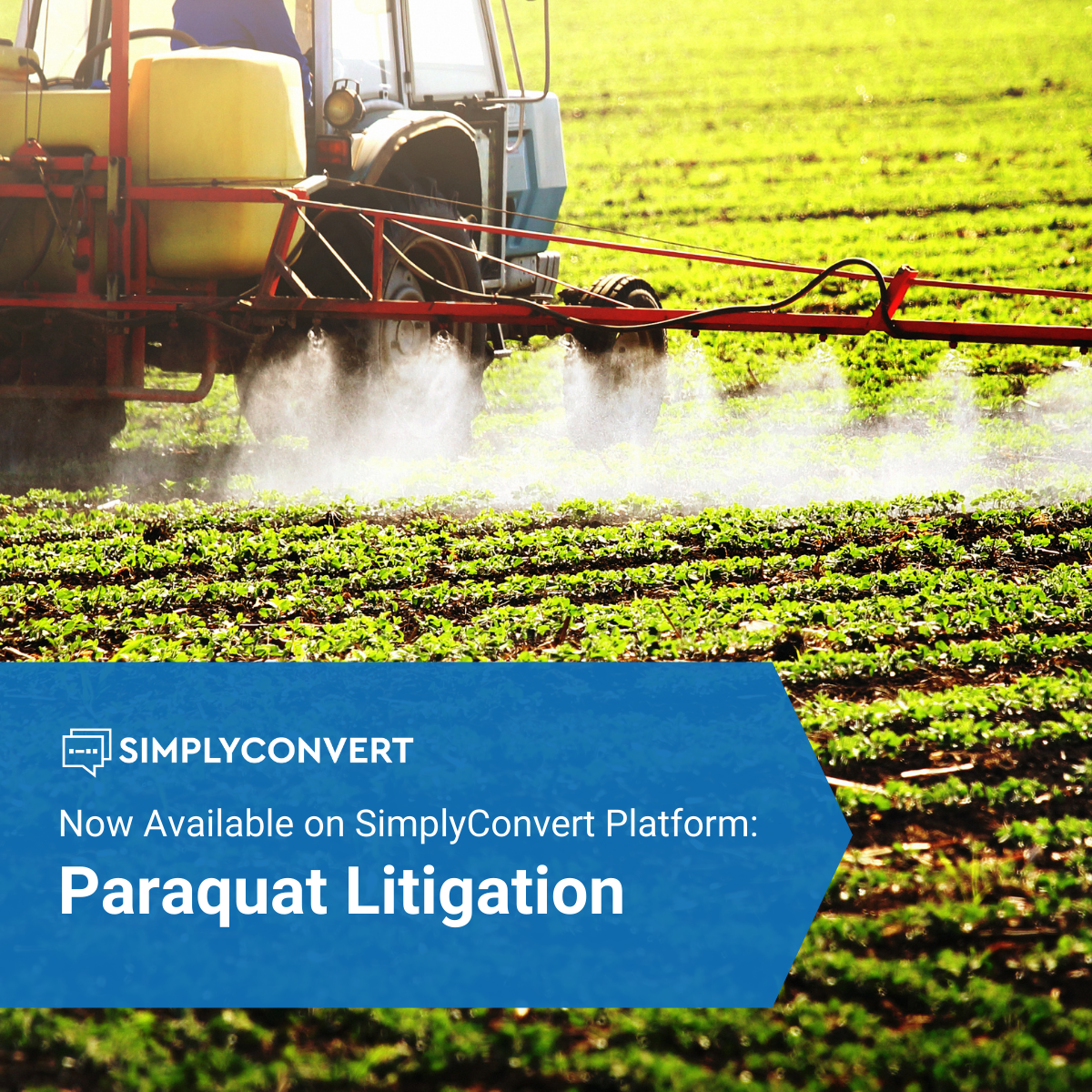 Field being sprayed with Paraquat